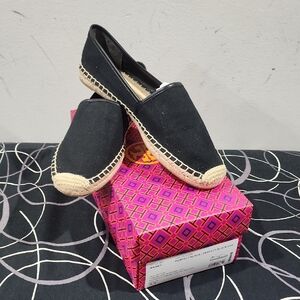 Tory Burch Black and Cream Espadrilles